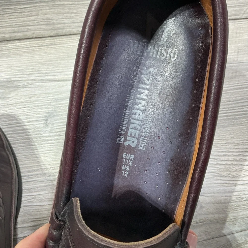 Mephisto Cap Vert Spinnaker Boat Shoes Men's Size 12 Wine Slip on Penny Loafers